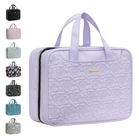 Everfun hanging toiletry bag front view with large capacity for cosmetics on the go