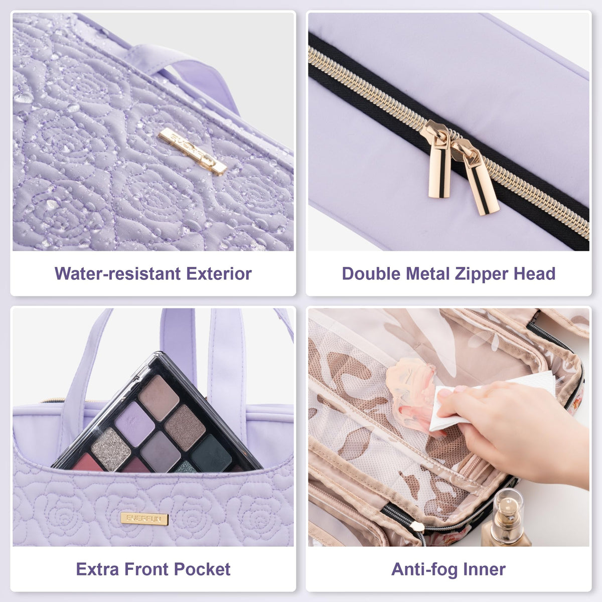 Everfun hanging toiletry bag makes makeup storage convenient for travel and gym days