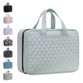 Everfun mint green hanging toiletry bag with leakproof top compartment for organized travel