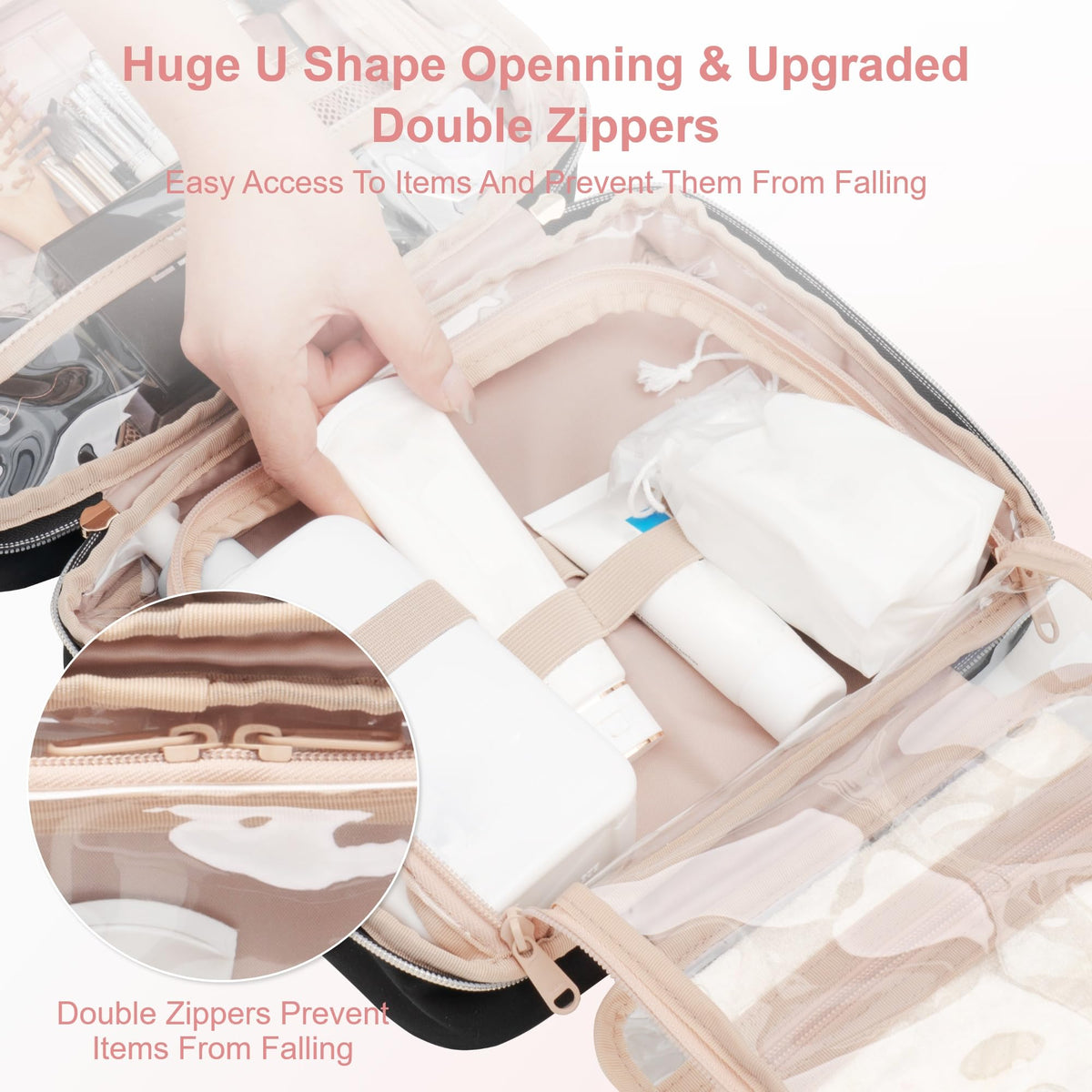 Everfun bag transparent interior helps see contents at a glance.