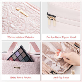 Everfun hanging toiletry bag in use during travel keeps items organized.