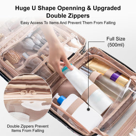 Everfun hanging toiletry bag water-resistant exterior with a clear inner pocket for easy viewing