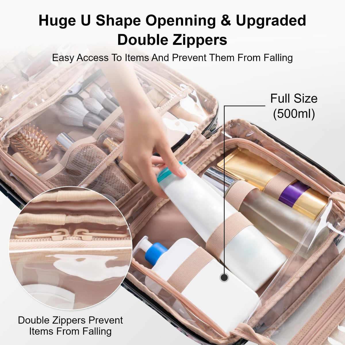 Everfun transparent inner compartment for full visibility of contents