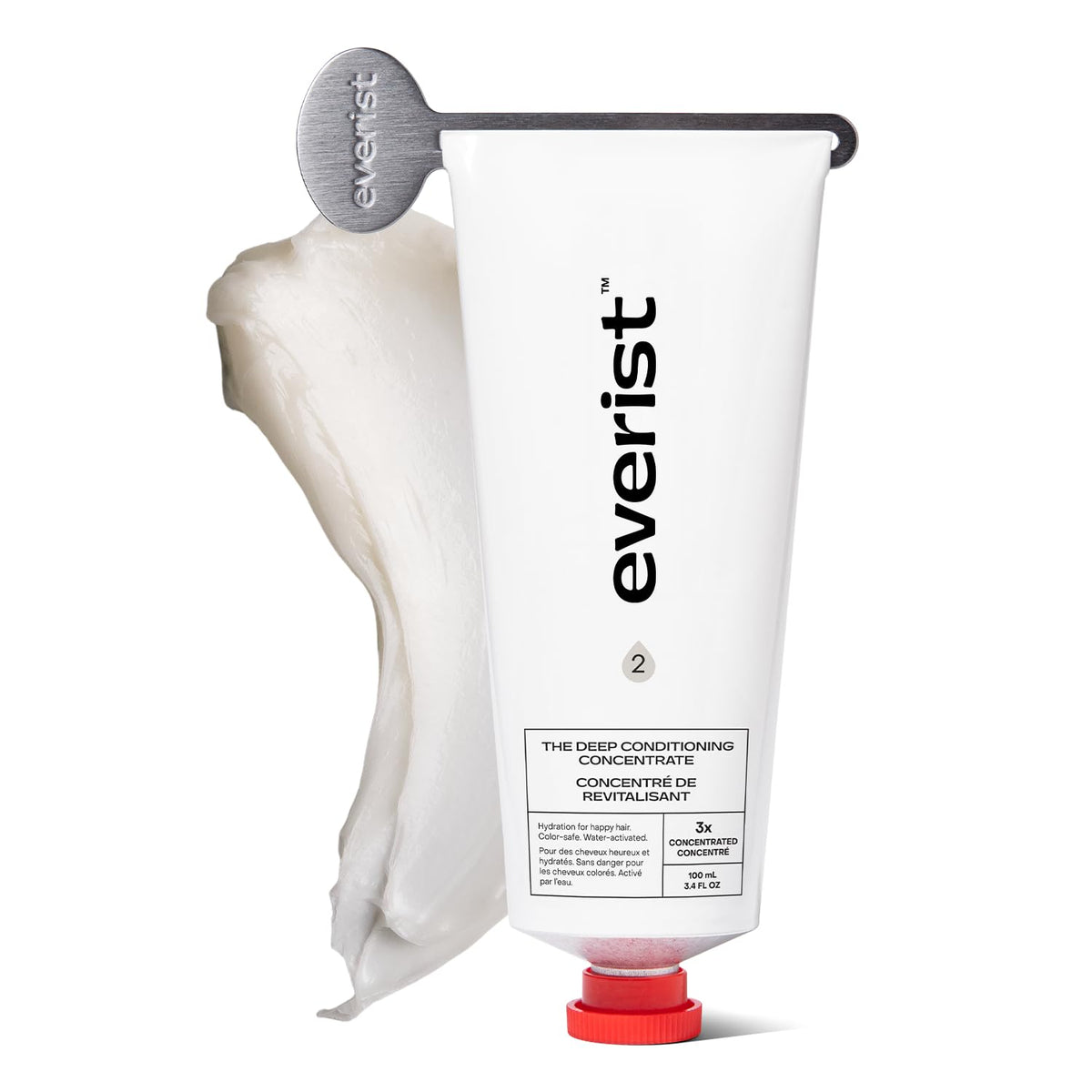Everist Deep Conditioning Concentrate bottle close-up highlighting hydrating formula for soft, manageable hair.