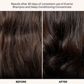 Creamy-texture application close-up from Everist concentrate showing instant detangling and gloss.