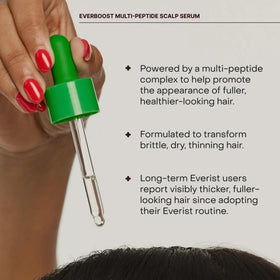 Everist EverBoost serum texture shown for lightweight absorption on hair