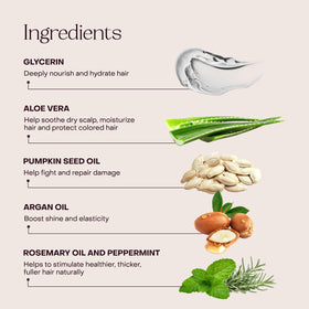 Everist glycerin and aloe visuals emphasize hydration and scalp soothing properties.