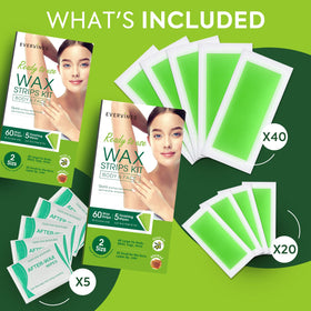 Evervines wax strip removal shot shows simple, comfortable peeling