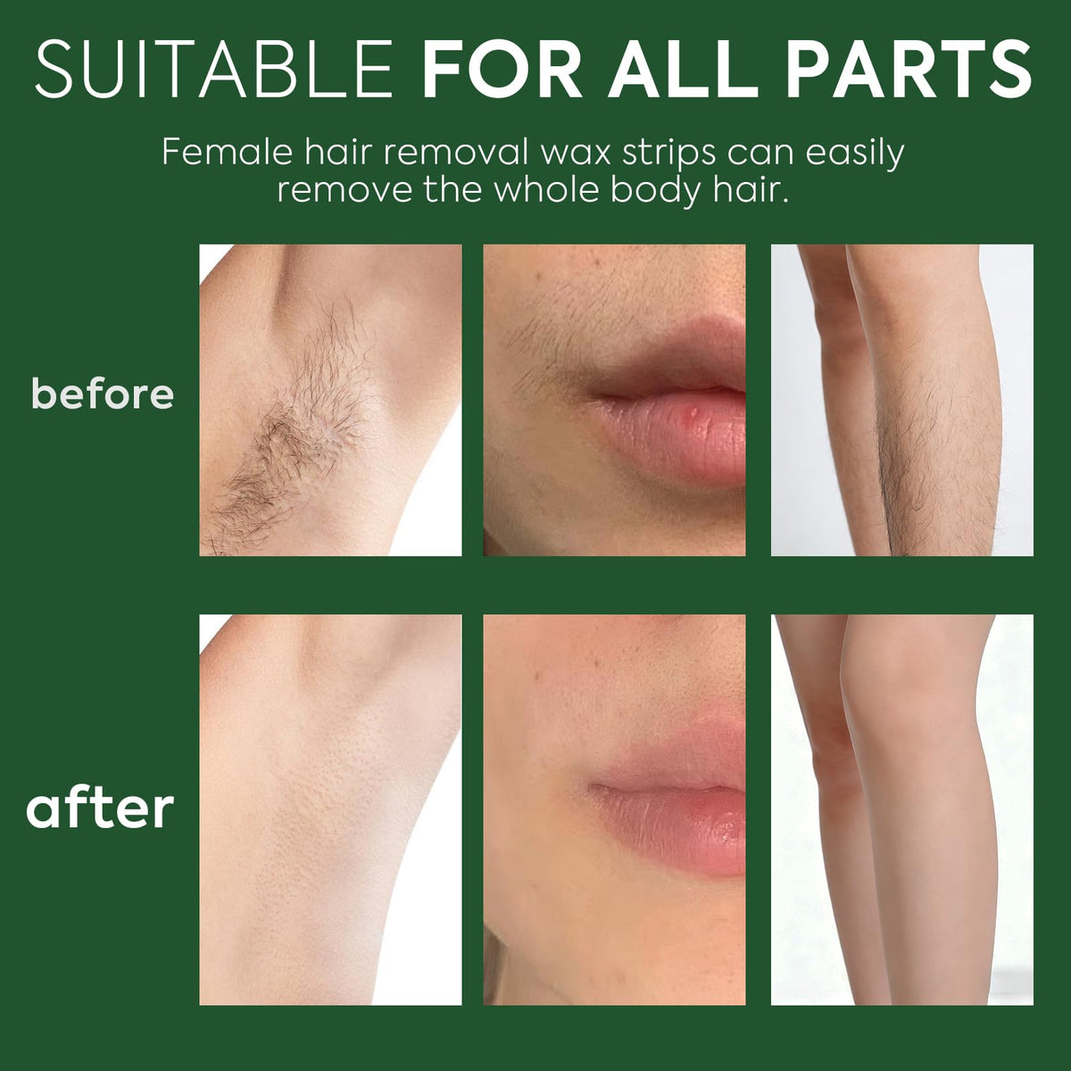Evervines wax strips application close-up for quick, mess-free use
