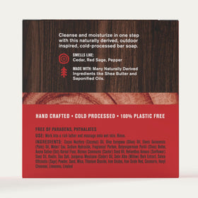 3-pack Cedar Red Sage soap gift-ready display by Every Man Jack