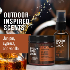 Every Man Jack beard butter container close-up highlighting silky texture