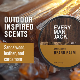 Every Man Jack Beard Styling Balm on beard giving medium hold and control.