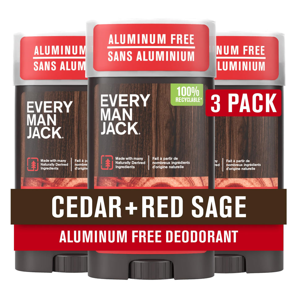 Every Man Jack Cedar Red Sage deodorant bottle for long-lasting freshness