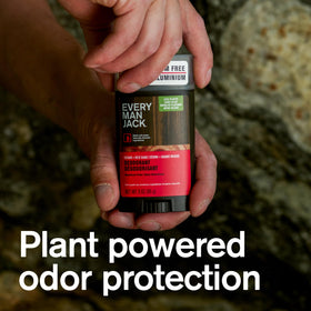 Every Man Jack Cedar Red Sage deodorant stick close-up highlighting natural formula for odor control