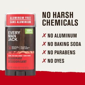 Every Man Jack cedar red sage bottle on wood background communicates natural ingredients