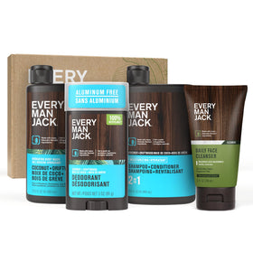 Every Man Jack driftwood coconut body wash bottle for daily cleansing