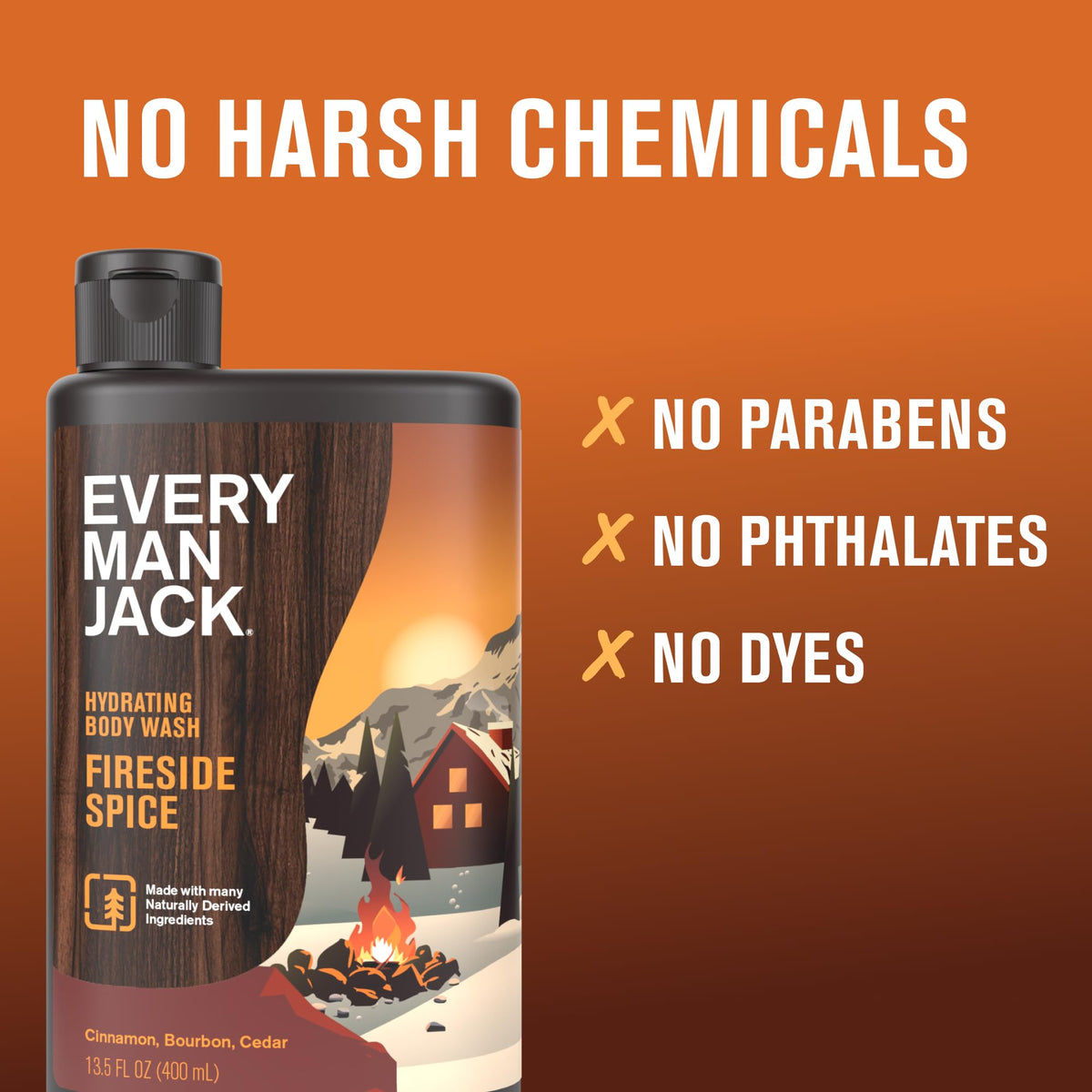 Every Man Jack Fireside Spice 2-pack packaging offers value and gifting options.