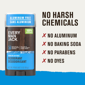 Every Man Jack Fresh Air delivers long-lasting protection without aluminum.