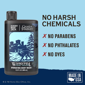 Glycerin-rich moisturizing formula visible on Every Man Jack bottle