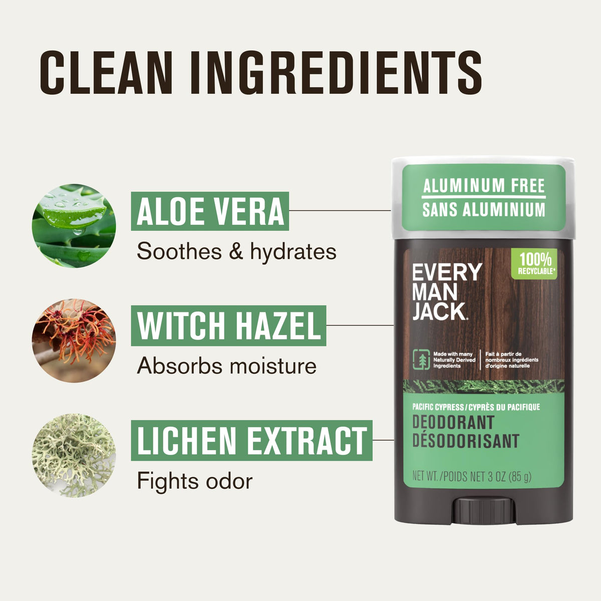 Every Man Jack Pacific Cypress scent profile conveys coastal conifer and citrus notes