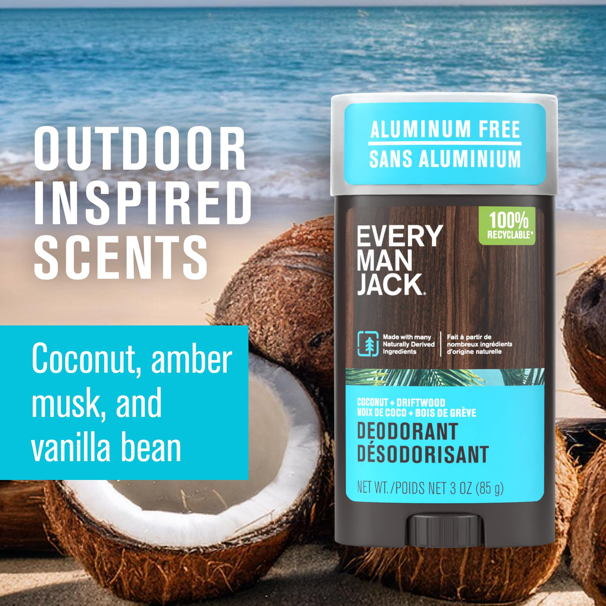 Every Man Jack packaging showing reduced plastic and recyclability