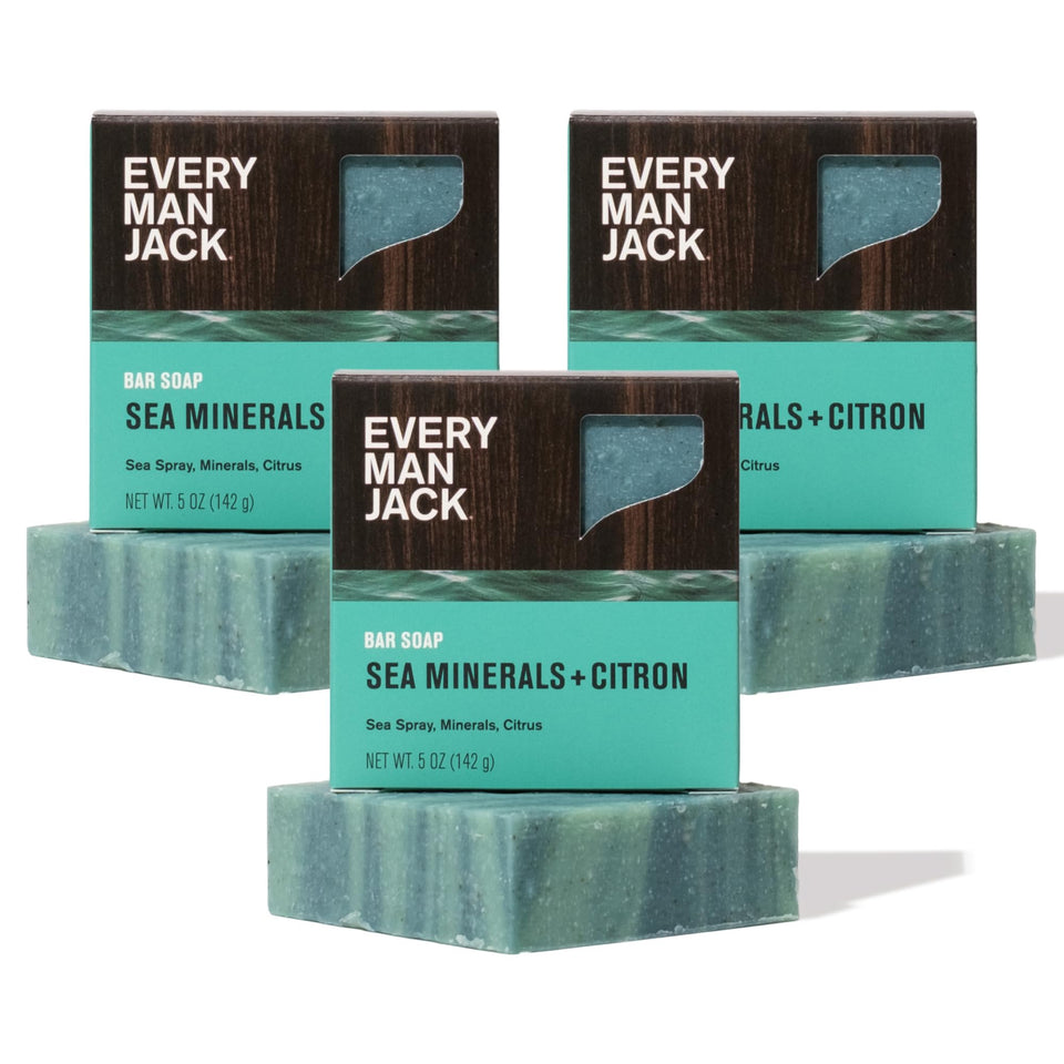 Every Man Jack Sea Minerals Citron bar soap pack offers a refreshing cleanse