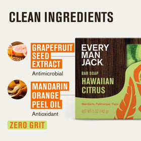 Every Man Jack shea butter moisturizes skin while cleansing with gentle oils.
