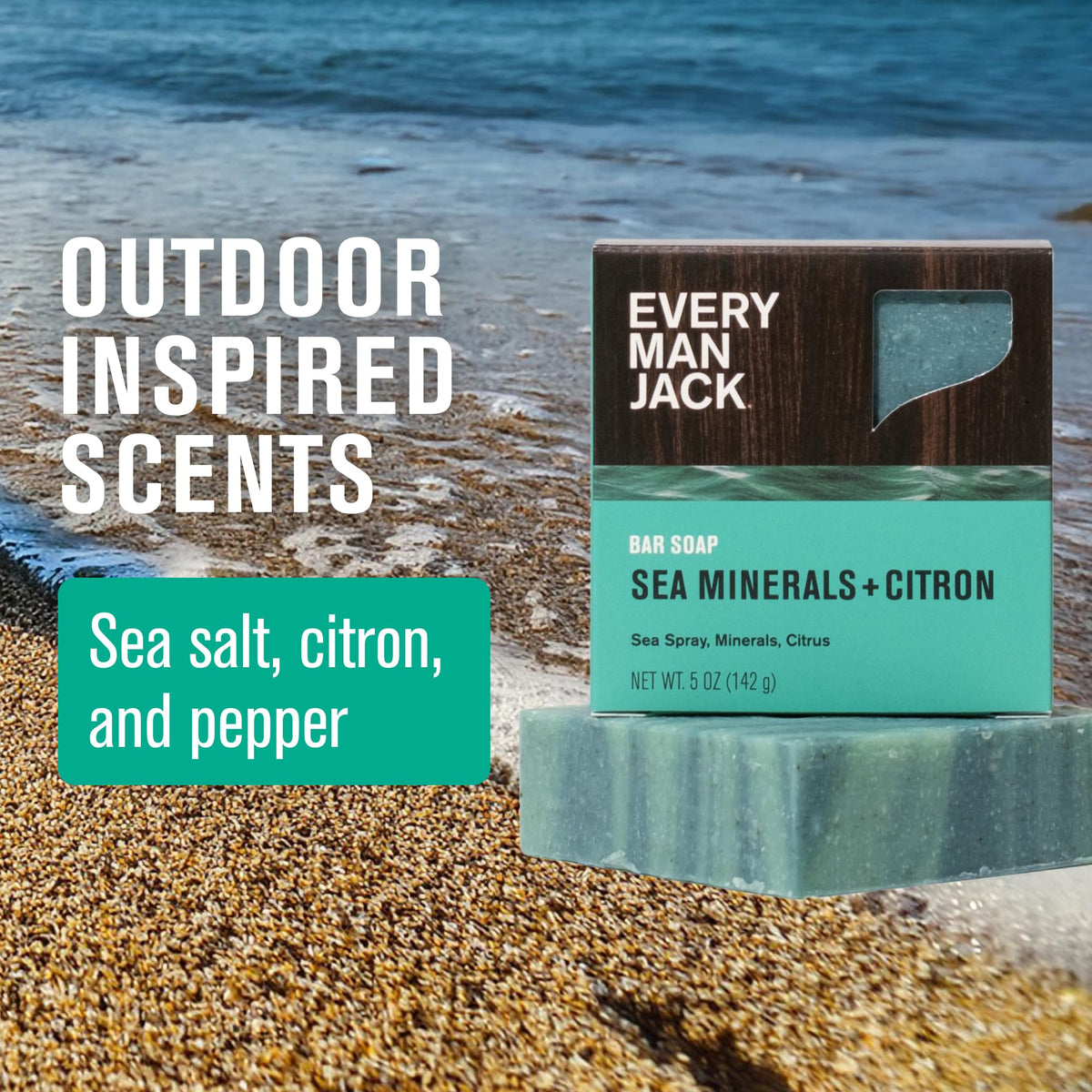 Every Man Jack Shea Coconut Olive Oil blend nourishes skin during daily showers