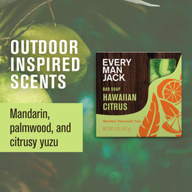 Every Man Jack tropical yuzu mandarin aroma enhances shower experience without overpowering.