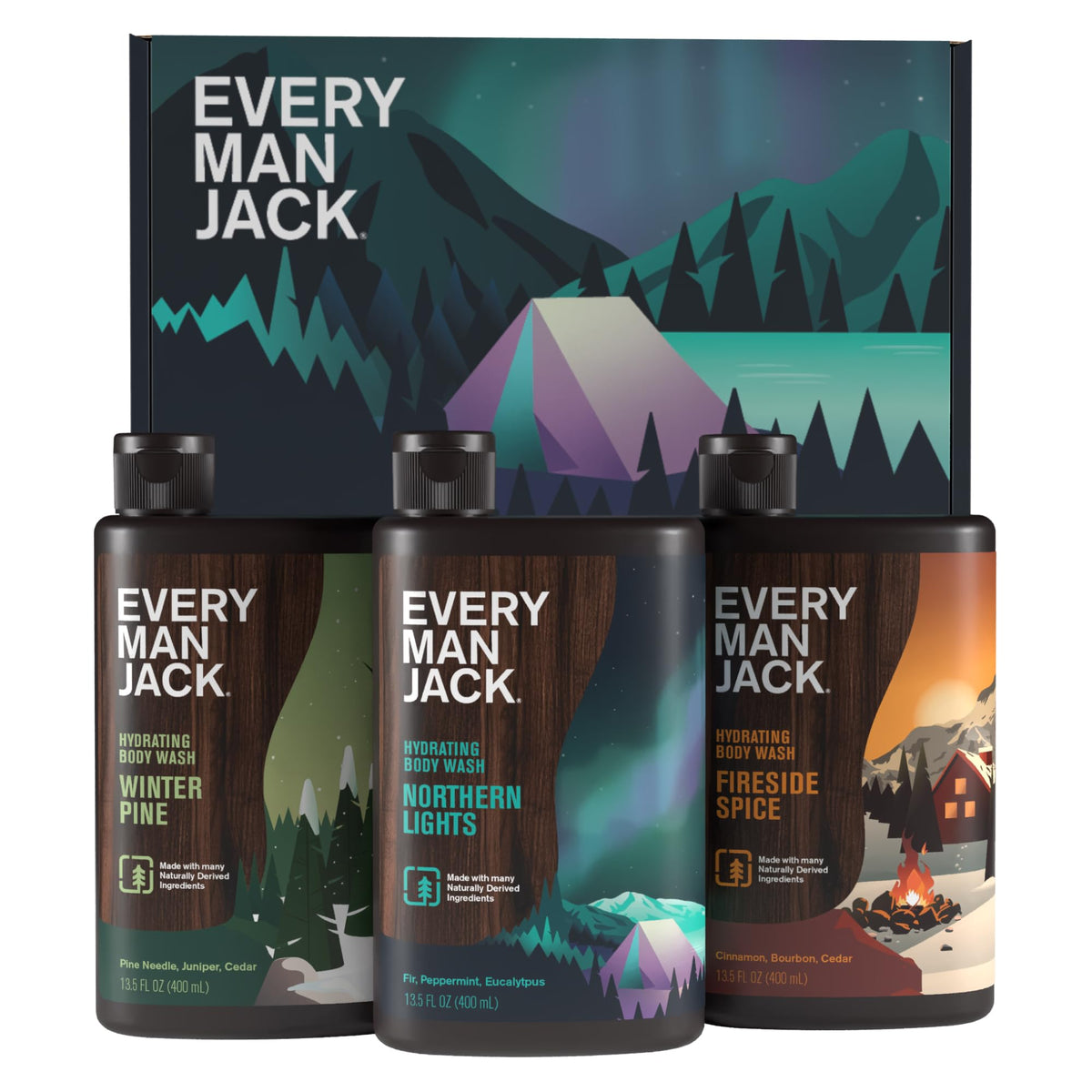 Every Man Jack Winter Body Wash Gift Set packaging, ideal for a thoughtful winter grooming gift