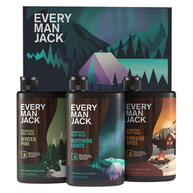 Every Man Jack Winter Body Wash Gift Set packaging, ideal for a thoughtful winter grooming gift