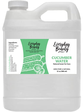Everyday Beauty Cucumber Hydrosol bulk bottle delivers 32 oz of refreshing hydration for skin.