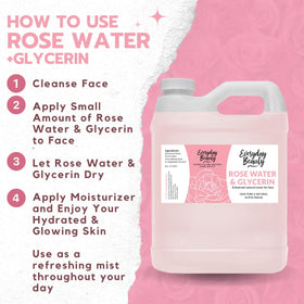 Everyday Beauty Rose Water Toner glossy bottle close-up with premium packaging.