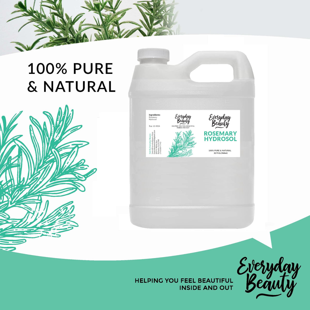 Everyday Beauty rosemary hydrosol bulk pack for consistent use