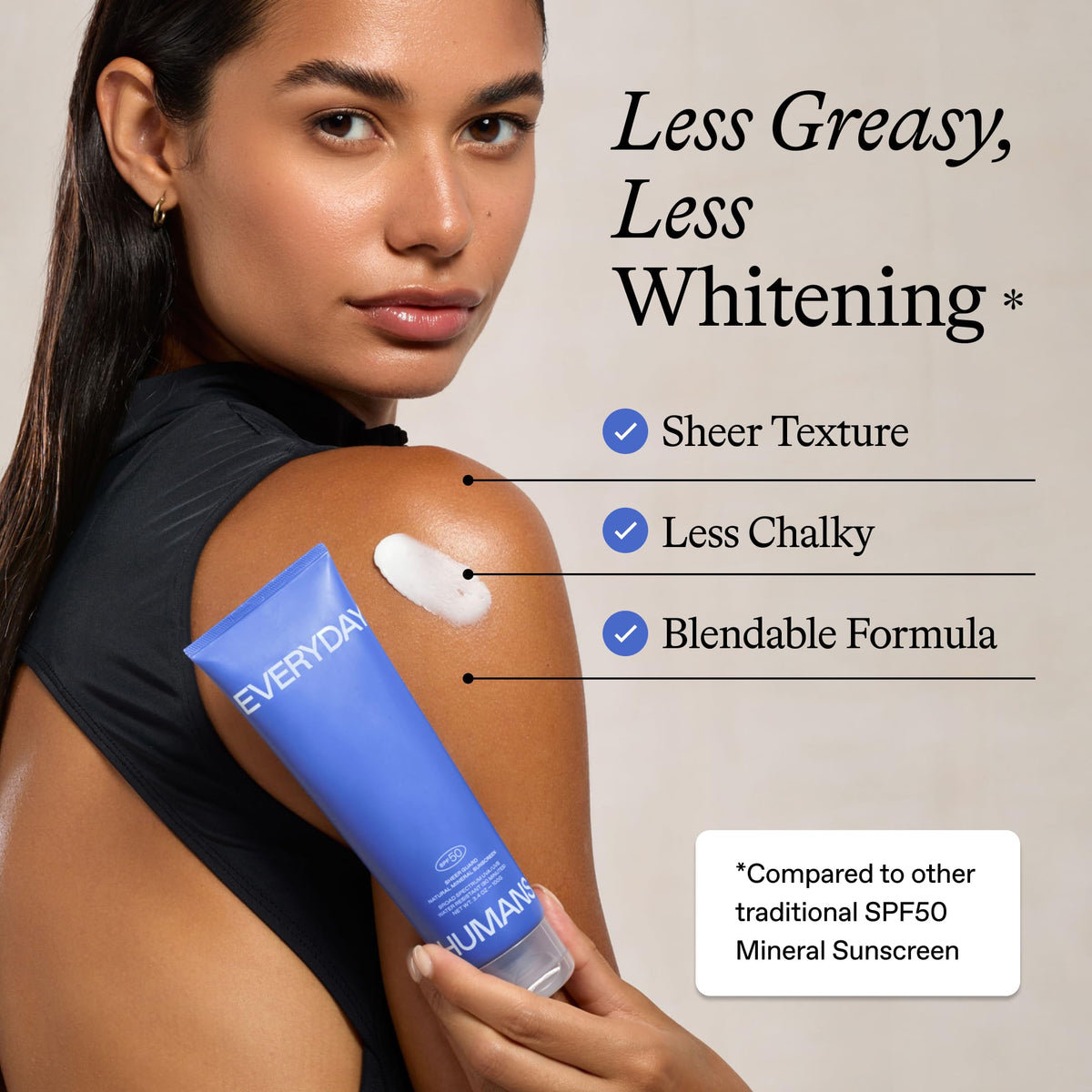 Everyday Humans Sheer Guard applied on forearm highlights sheer texture and easy spread.