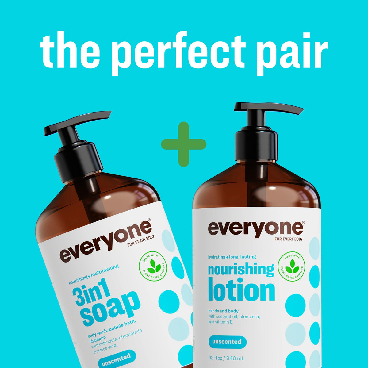 Everyone 2-in-1 lotion label-dermatologist-tested signals trusted care