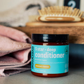 Everyone 5 Star Deep Conditioner coconut lemon jar with 8 oz recycled packaging.
