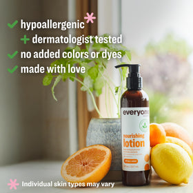 Everyone Citrus-Mint 2in1 lotion shows quick absorption on skin after application.