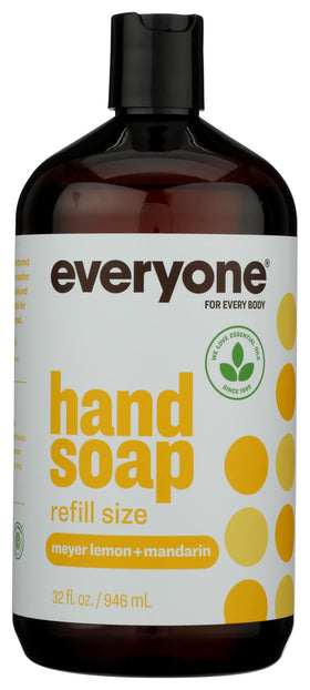 Everyone soap hand refill bottle Meyer Lemon Mandarin ready for refreshing handwashing.