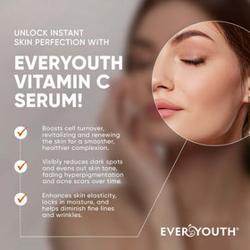 EVERYOUTH Vitamin C Serum texture closeup reveals a smooth, non-greasy feel.