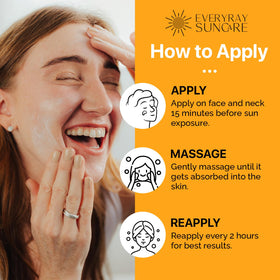 EveryRay Suncare Sunshine Serum swatch showing a dewy finish on skin.