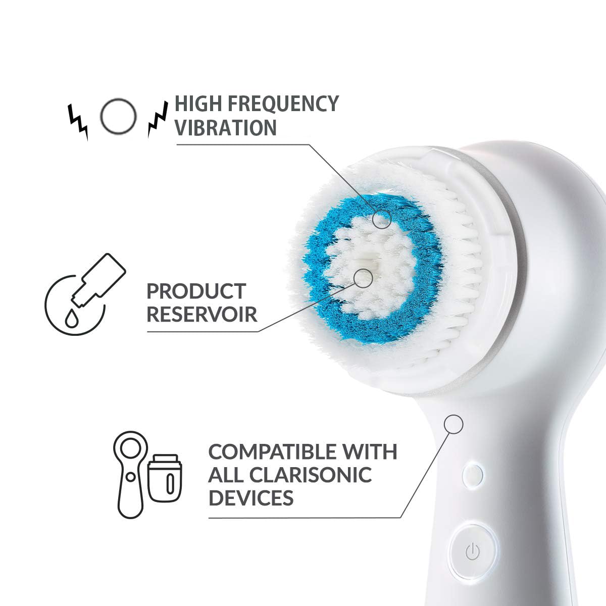 Evetree Deep Pore Brush Head for Clarisonic Mia 2; soft bristles for a thorough yet gentle cleanse