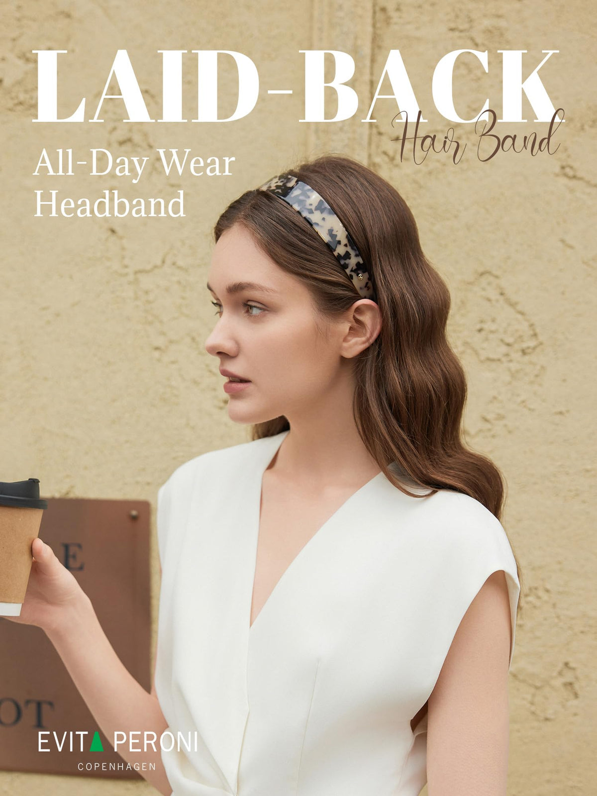 EVITA PERONI wide headband amber with teeth detail for secure non slip grip