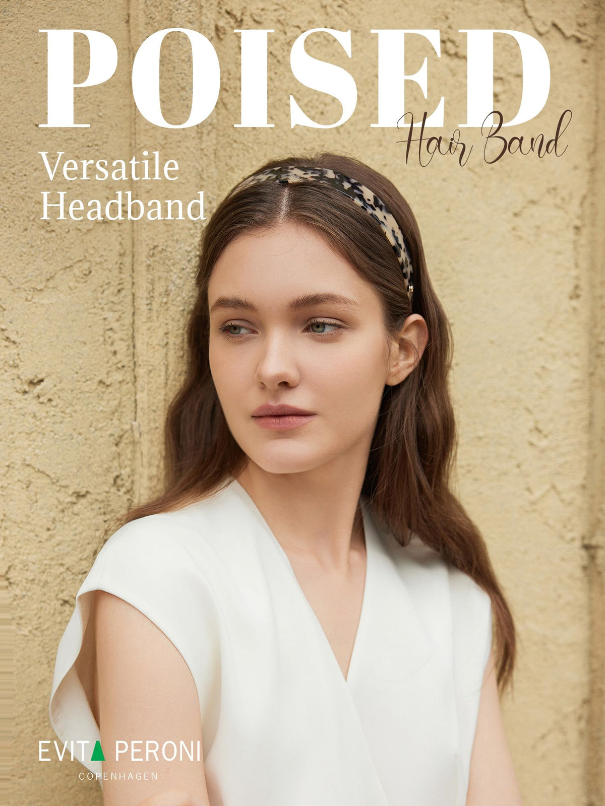 EVITA PERONI headband amber worn during workouts to keep hair tidy