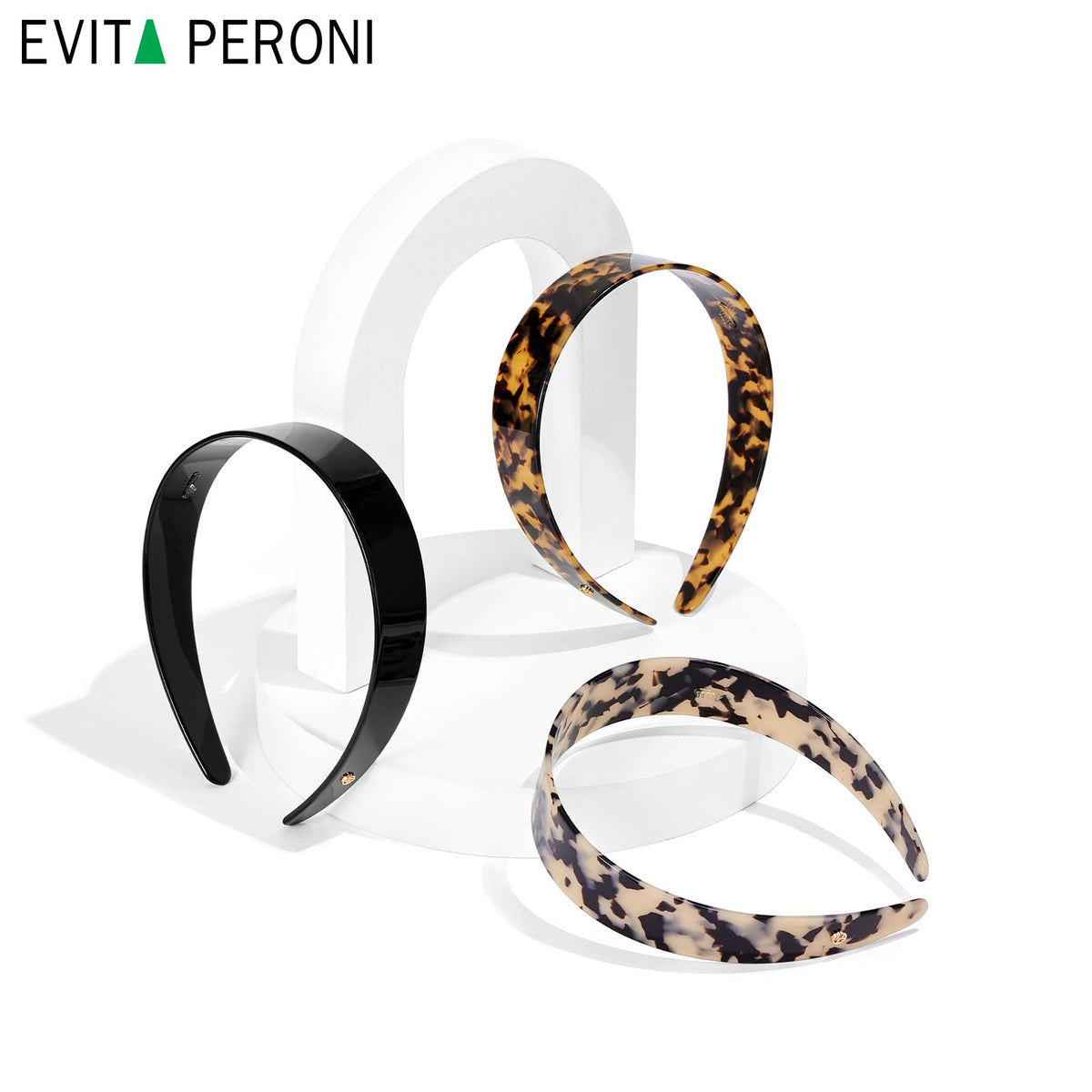 EVITA PERONI acetate headband amber with smooth surface for comfortable all day wear