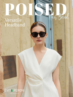 EVITA PERONI acetate resin headband close look, smooth surface for hair-friendly wear