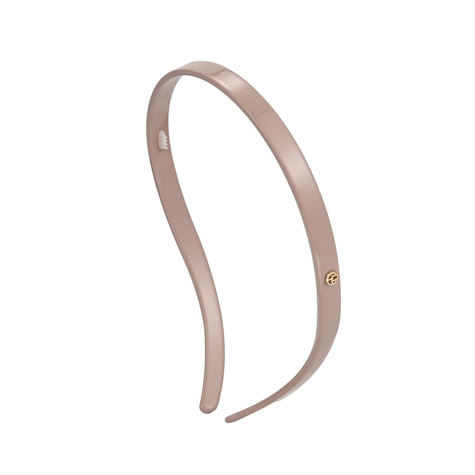 EVITA PERONI non-slip headband apricot with glasses curve for comfortable glasses compatibility.