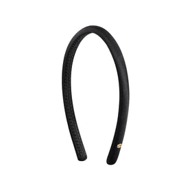 EVITA PERONI silk headband black close-up showing smooth fabric for elegant daily wear
