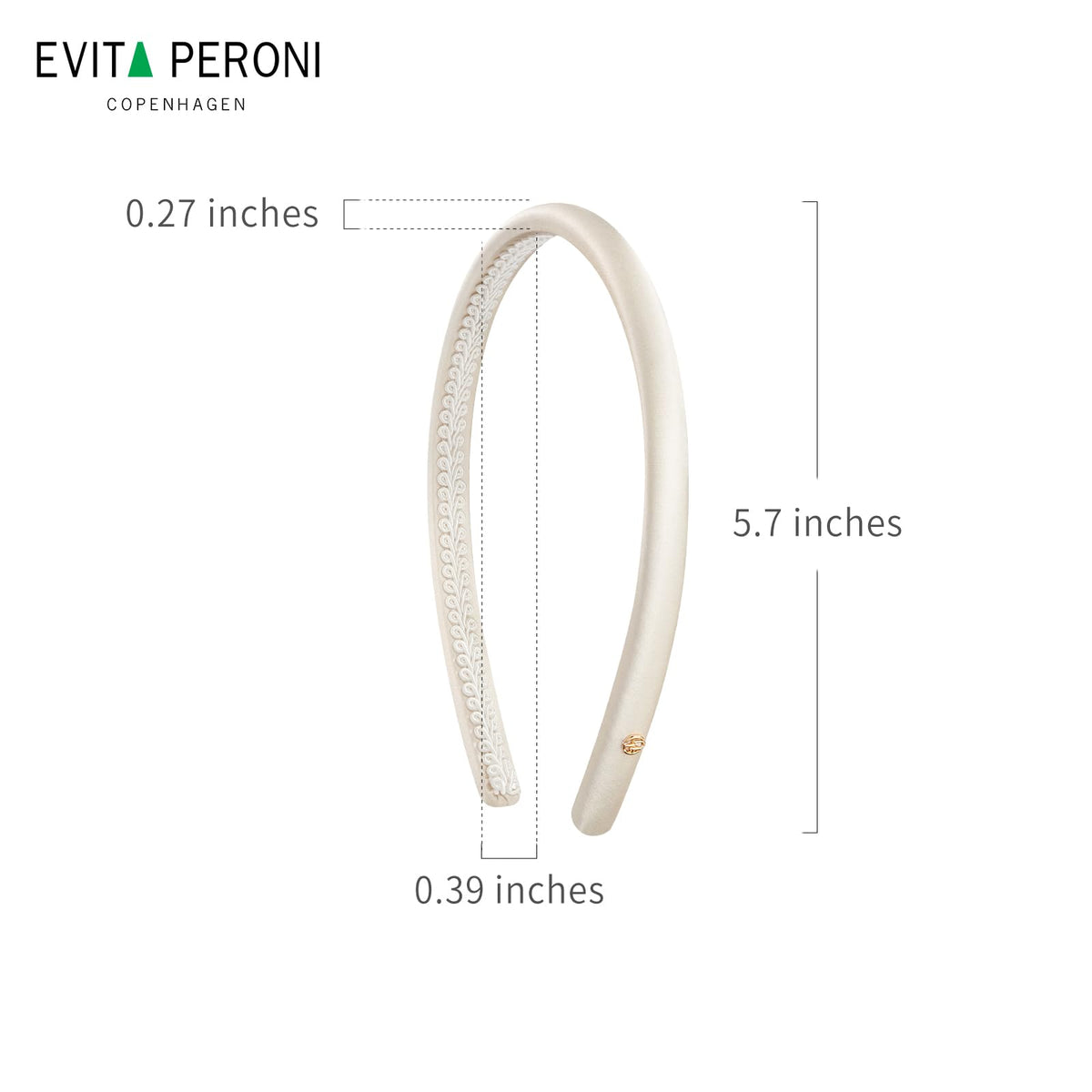EVITA PERONI silk headband ceremony-ready look with subtle shine