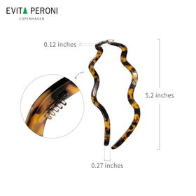 EVITA PERONI Wavy Headband, acetate material for resilience and glossy texture.